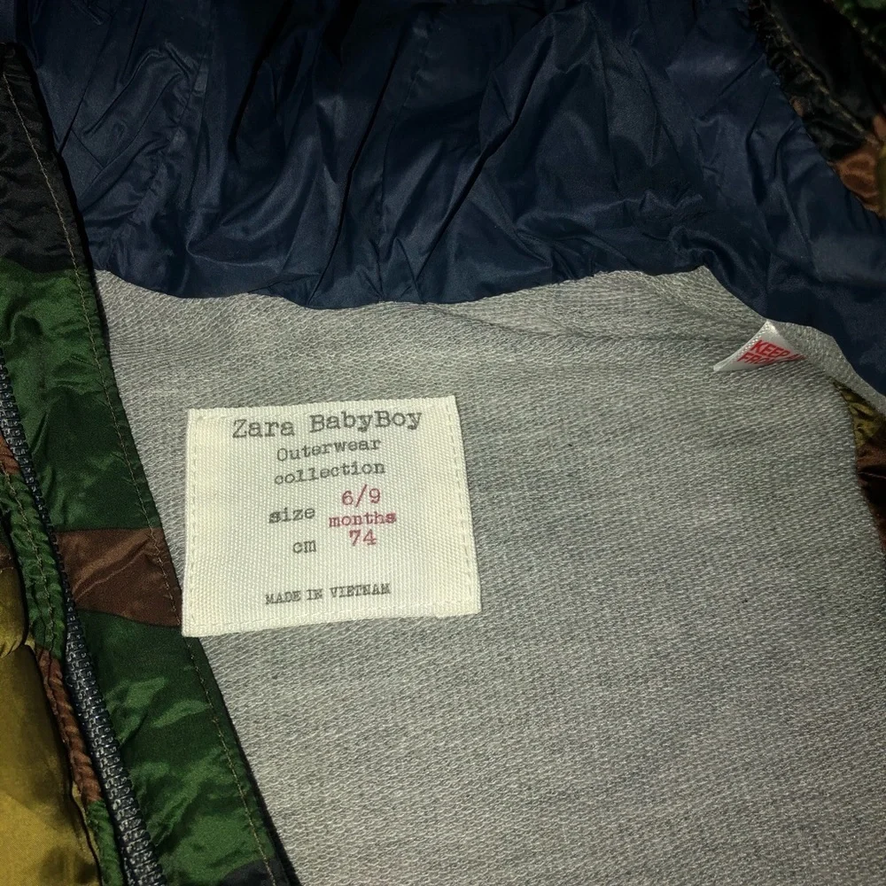 NWOT Zara baby Camo puffer vest.